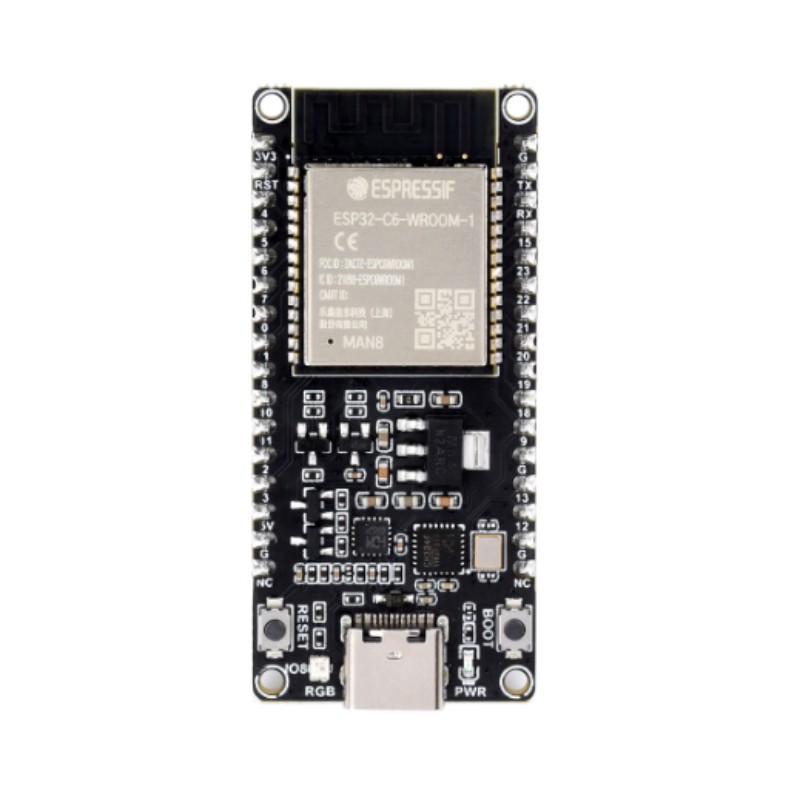 ESP32-C6-DEV-KIT-N8-M z pinami lutowniczymi